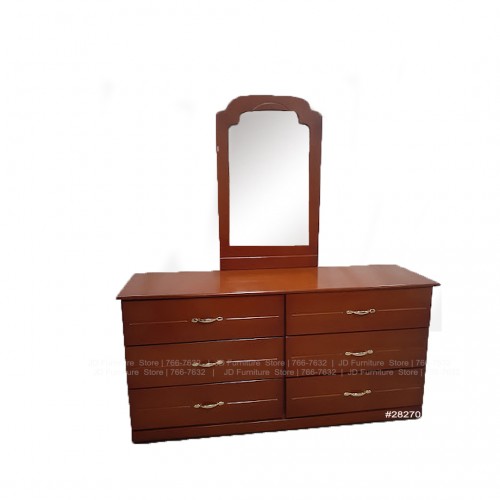 Elegante6 Chest of Drawer with Mirror Light Brown