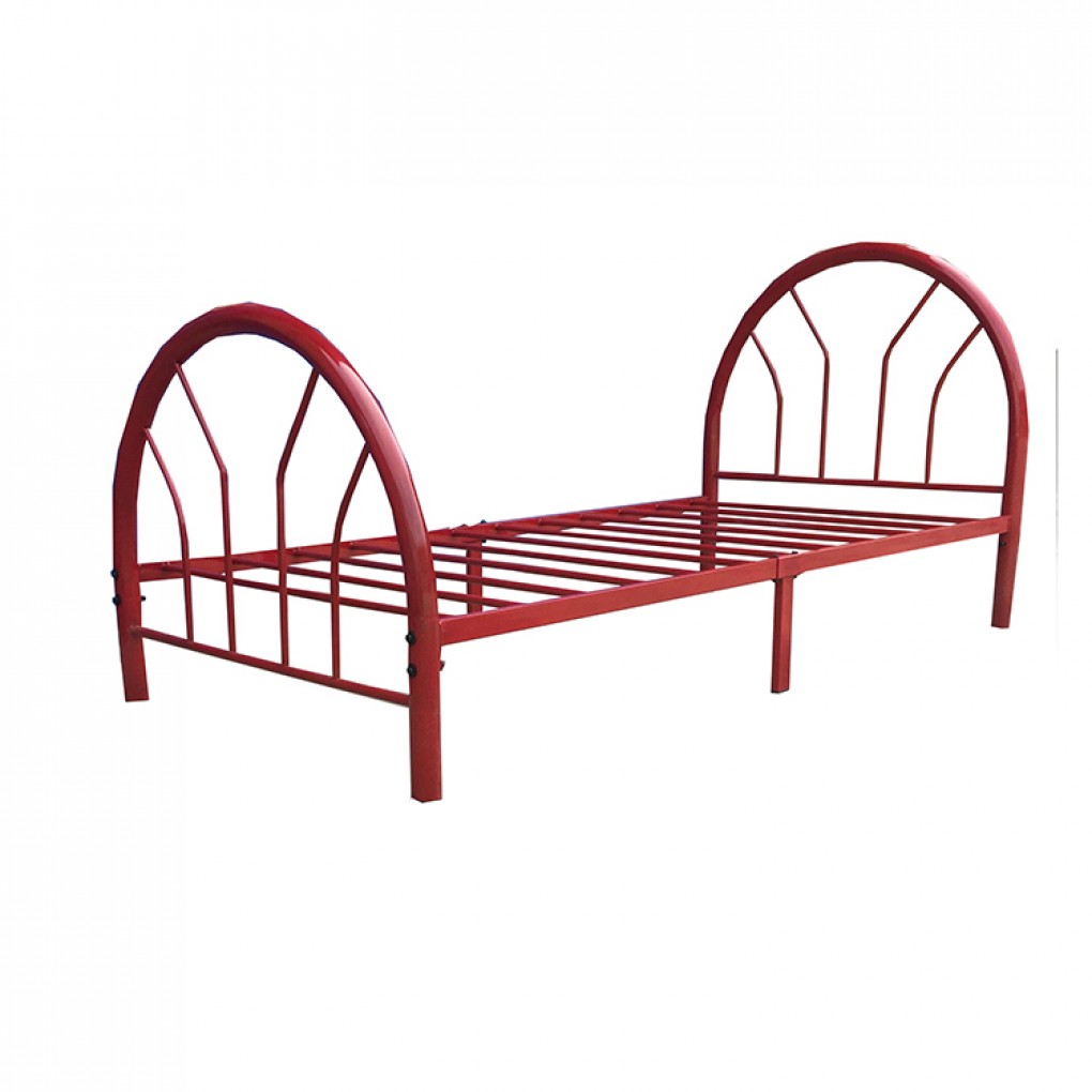 Bed- Twin (3X6) Single Bed Metal White W/Mattress