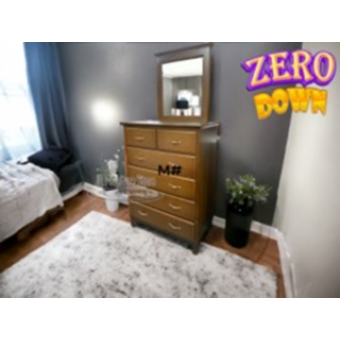 CHEST OF DRAWERS- W/ MIRROR IMPORTED WOOD