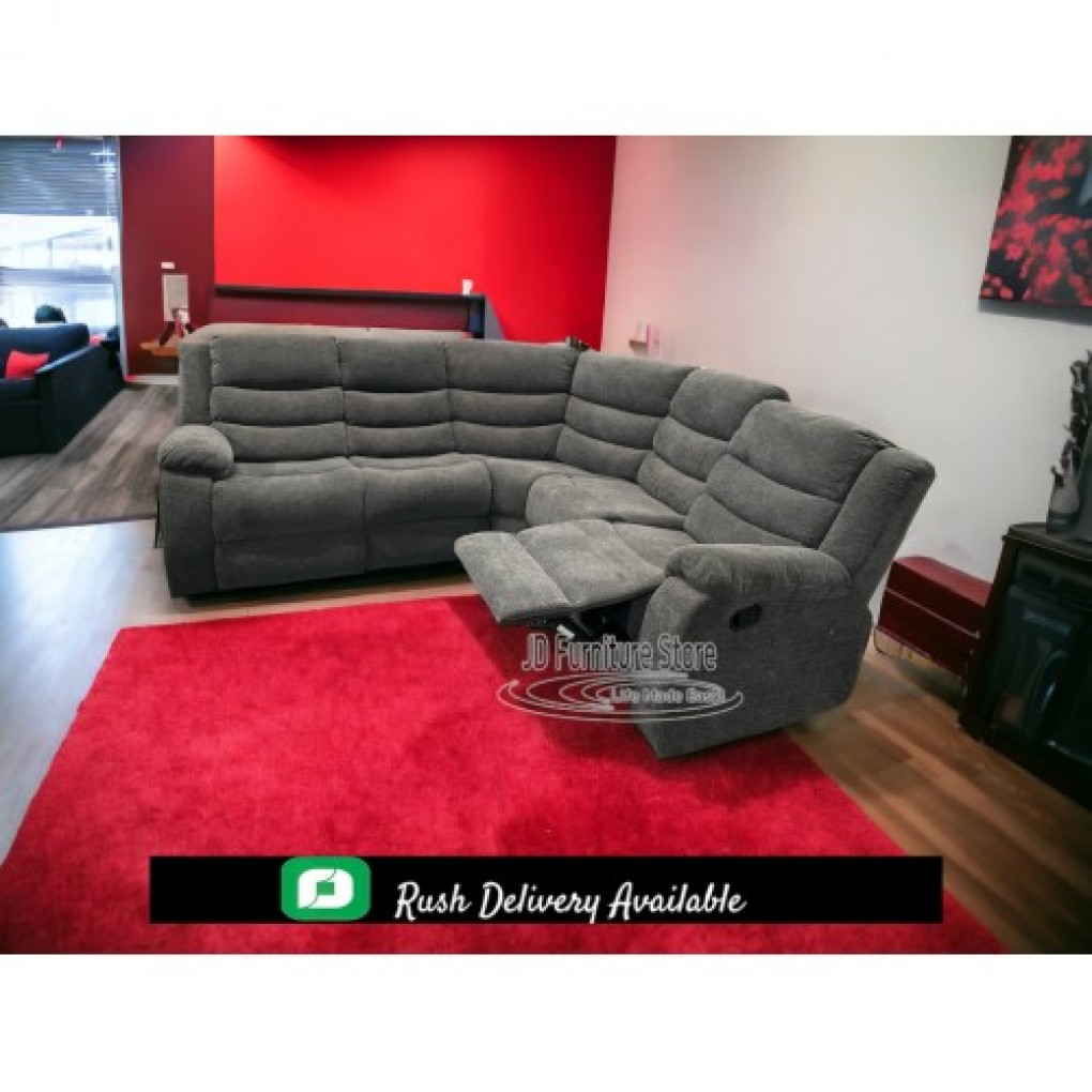 Living Room Set- Grey Aspen Collection Sectiional W/2 Recliner Seats